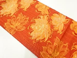 手織り紬花模様織出し名古屋帯